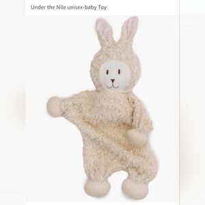 Under The Nile Snuggle Bunny Rabbit Lovey Pink Ears Security Blanket Cotton NWT